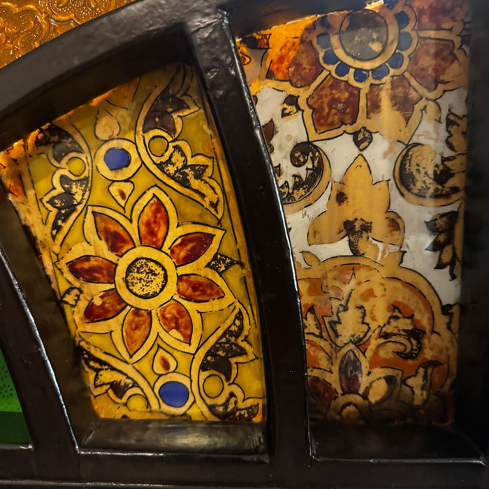 Stained Glass in Antique Wooden Frame – Contemporary Meets Vintage