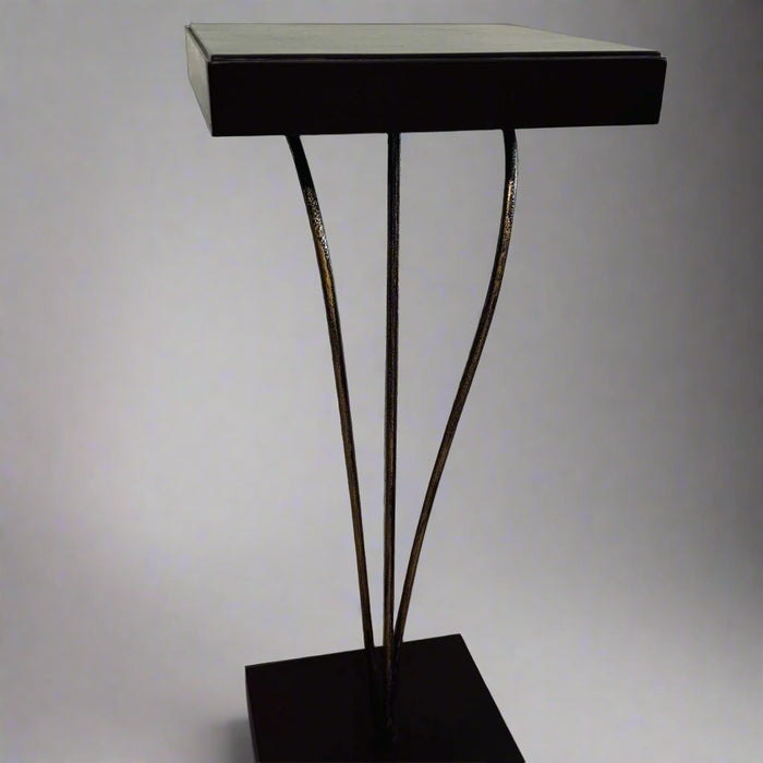 Slender Metal and Wood Pedestal  : Ruhana 6