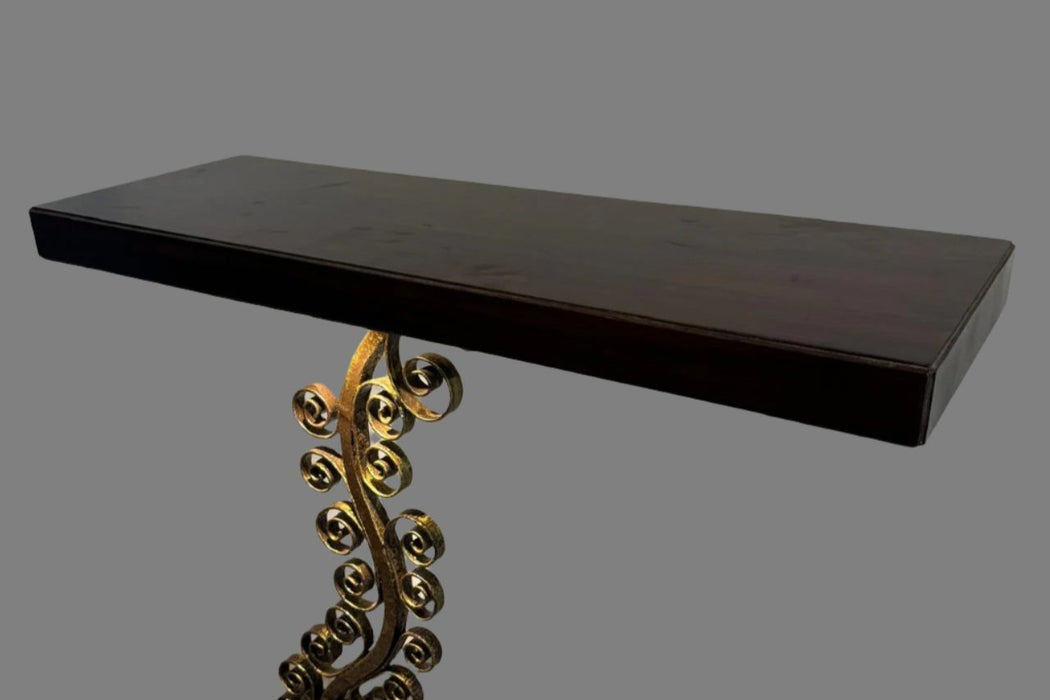 Kavya 3 : Wrought Iron console  with Brass Finish ( 3 feet)