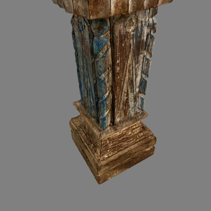 Wooden Pillar  Pedestal with distress finish : Ruhana 8