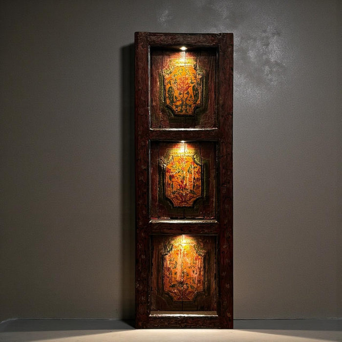 Vintage Hand-Painted Frame & Panels – Illuminated Statement Piece- Aariz 1