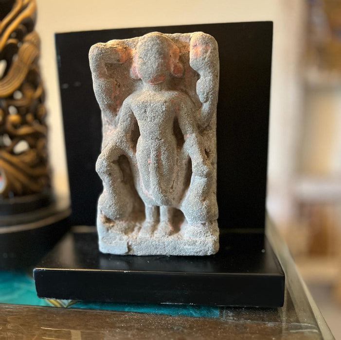 Murat 3 : Vintage  Stone sculpture of Man ( on a Wooden Base)