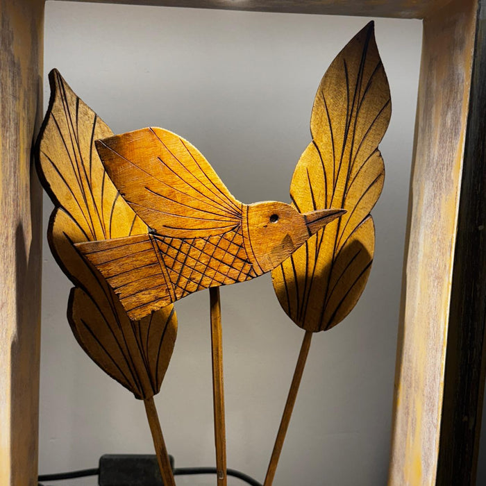 Two Branches & Bird Lamp – Nature-Inspired Elegance : Noor 48 ( Shade included)