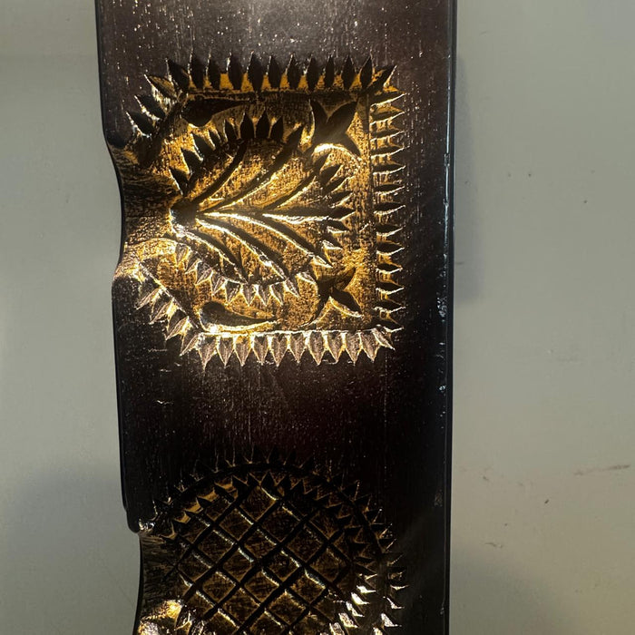 Carved Panel Pedestal with Gold Distress Finish : Ruhana 9