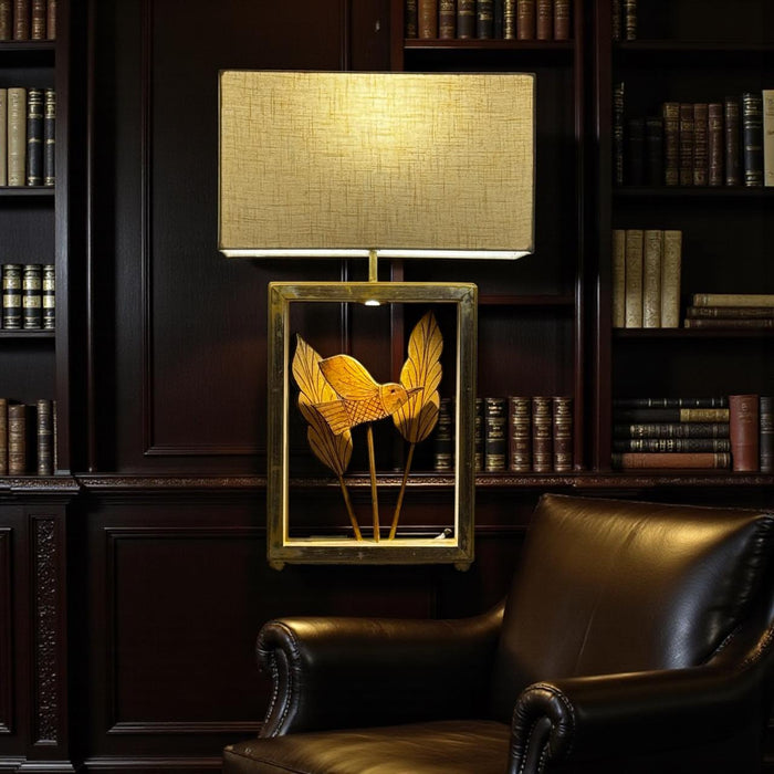 Two Branches & Bird Lamp – Nature-Inspired Elegance : Noor 48 ( Shade included)