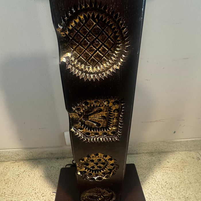 Carved Panel Pedestal with Gold Distress Finish : Ruhana 9