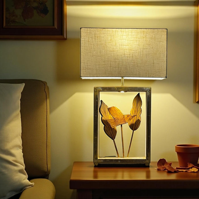 Two Branches & Bird Lamp – Nature-Inspired Elegance : Noor 48 ( Shade included)