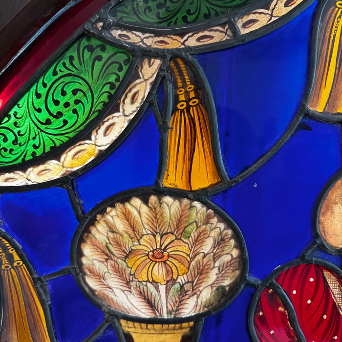 Vintage Stained Glass Krishna & Yashoda Mirror – Collector’s Piece  : Aaina 13