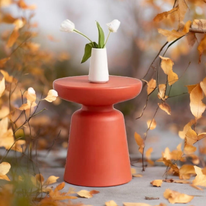 Mushroom Metal table : Aaima 23 ( Orange- Red)