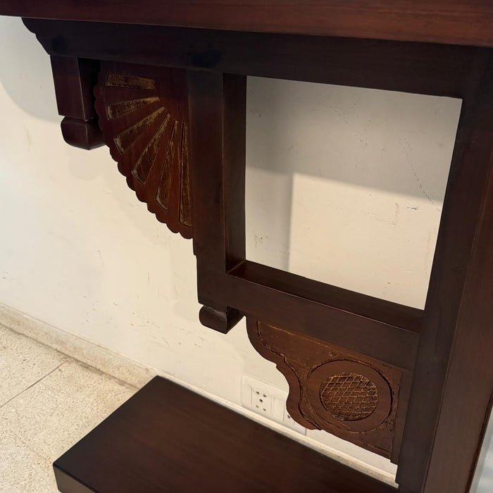 Kavya 5 :  Minimalist Wooden Console with Antique Brackets