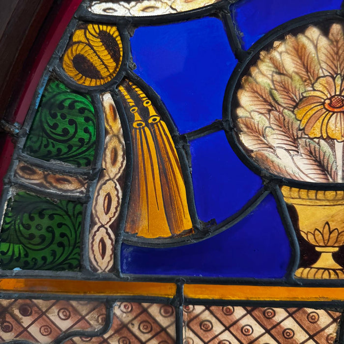 Vintage Stained Glass Krishna & Yashoda Mirror – Collector’s Piece  : Aaina 13