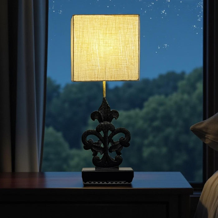 Vintage Wooden Panel Lamp – Timeless & Elegant : Noor 57 ( Shade Included)