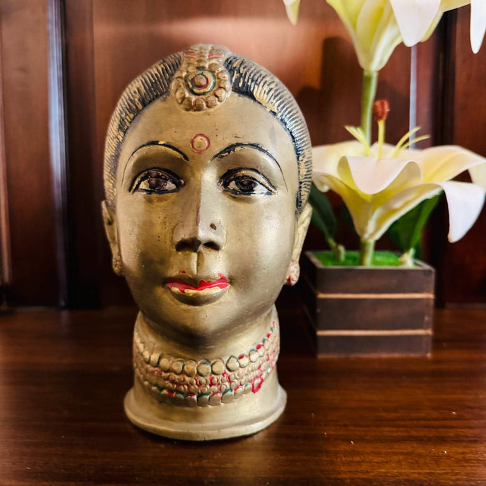 Gauri-5 : Brass Head Sculpture
