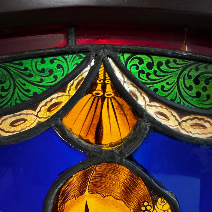 Vintage Stained Glass Krishna & Yashoda Mirror – Collector’s Piece  : Aaina 13