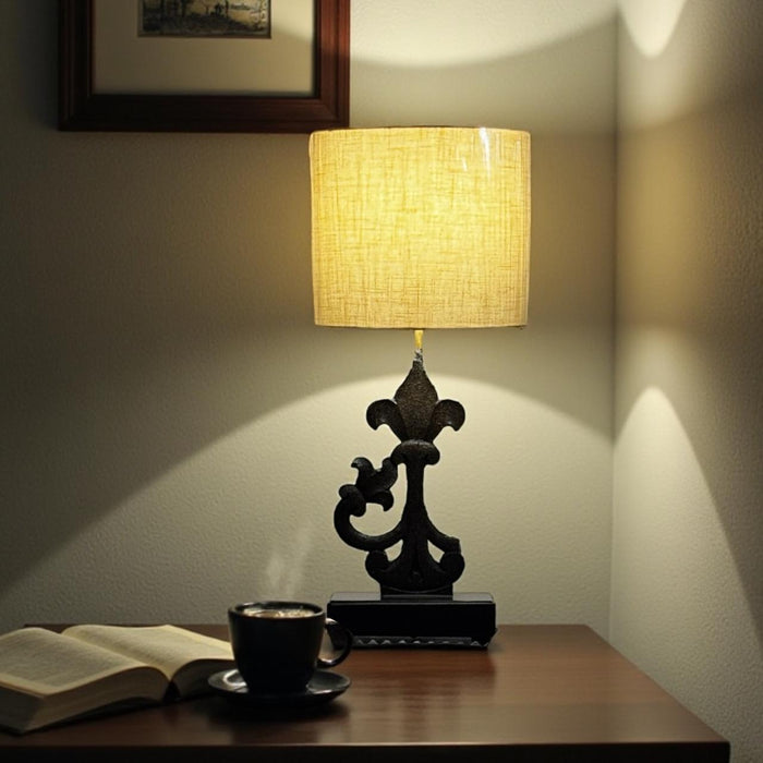 Vintage Wooden Panel Lamp – Timeless & Elegant : Noor 58 ( Shade Included)