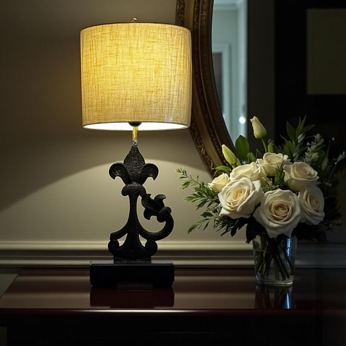 Vintage Wooden Panel Lamp – Timeless & Elegant: Noor 59 (Shade Included)