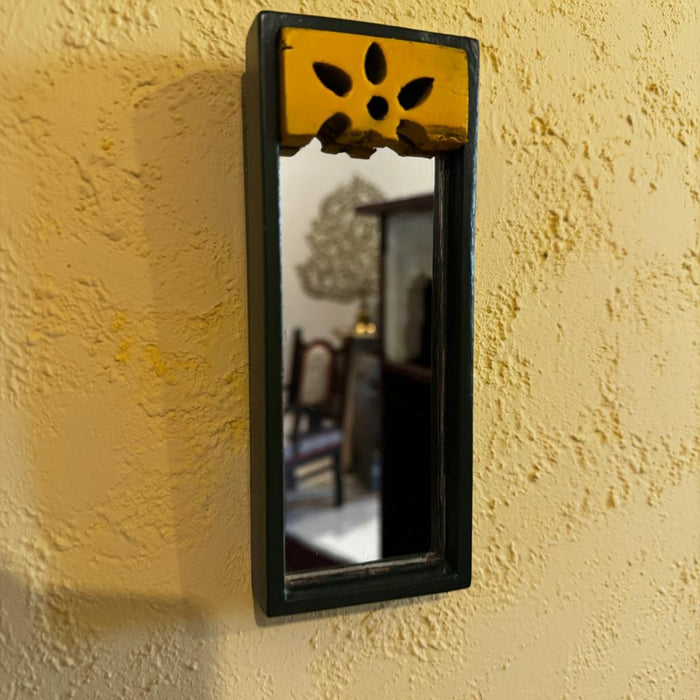 Yellow & Green Vintage Mirror : Aaina 6