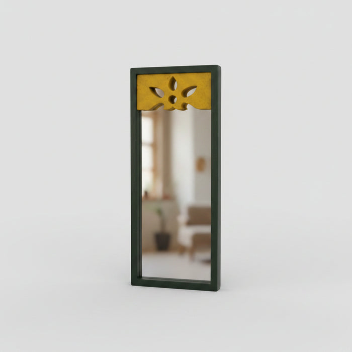 Yellow & Green Vintage Mirror : Aaina 6