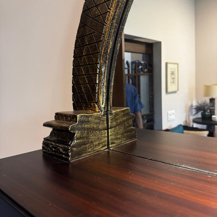 Wooden Prabhawali Mirror – Vintage Charm with Light : Aaina 2
