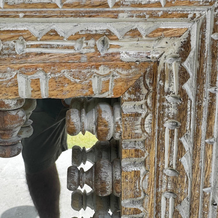 Carved Wooden Mirror : Aaina 35