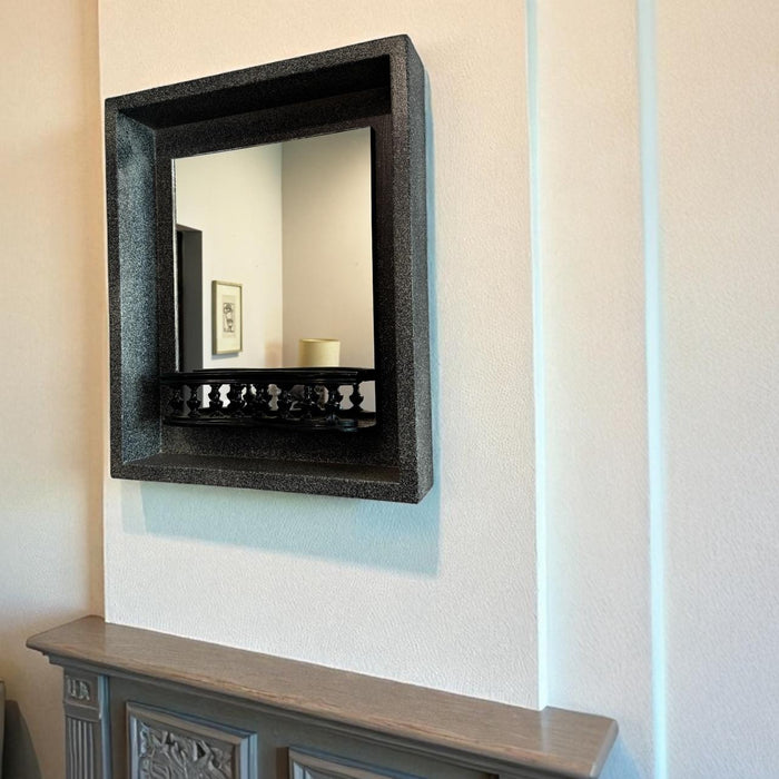 Framed Mirror with Ledge – Vintage Elegance: Aaina 30