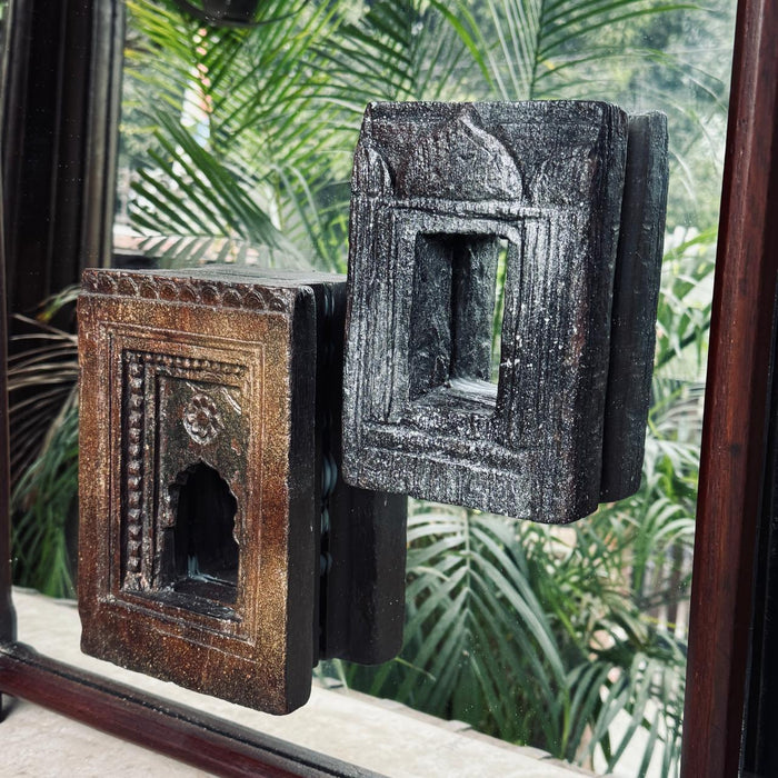 Wooden Mirror with Inset  Vintage Jharokas  : Aaina 13