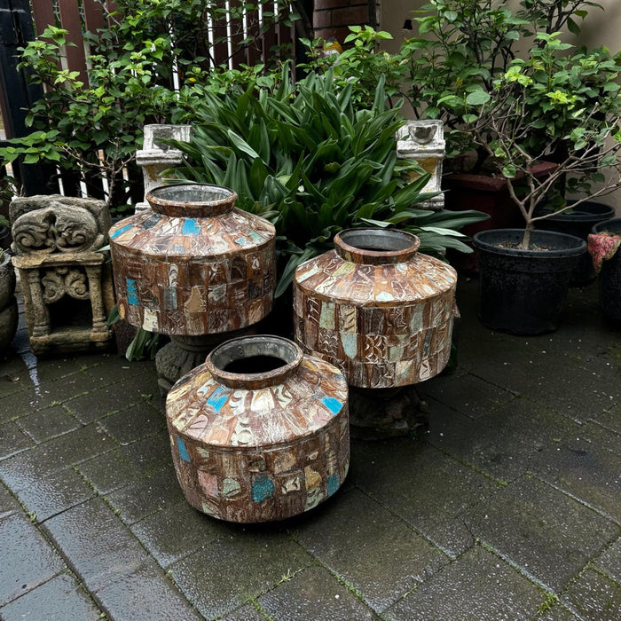 BESTSELLER Asif: Wooden Matka  planter-1