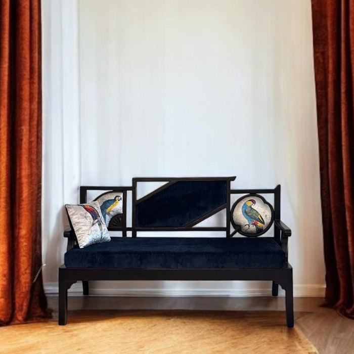 Art Deco Bench  1 ( Navy Velvet) : The Royal Touch