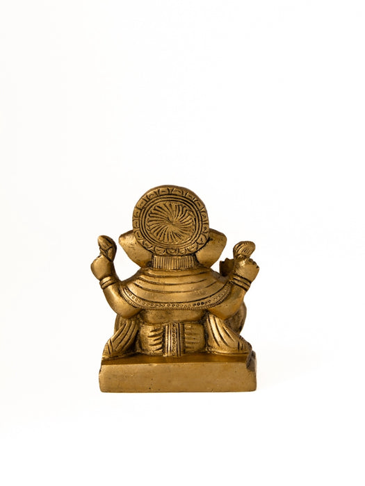 Ganesha Brass Idol Sitting Square Base