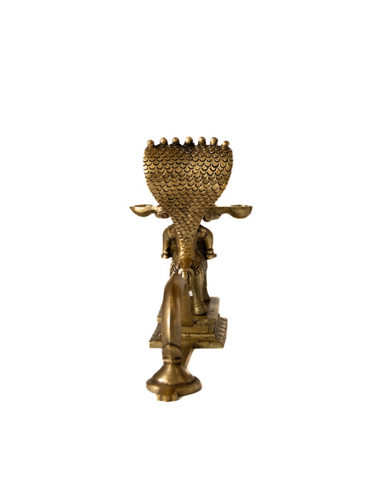 Brass Naag Kanya Sitting On An Elephant Aarti set of 6 Diyas