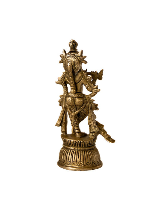 Krishna Brass Idol playing the flute