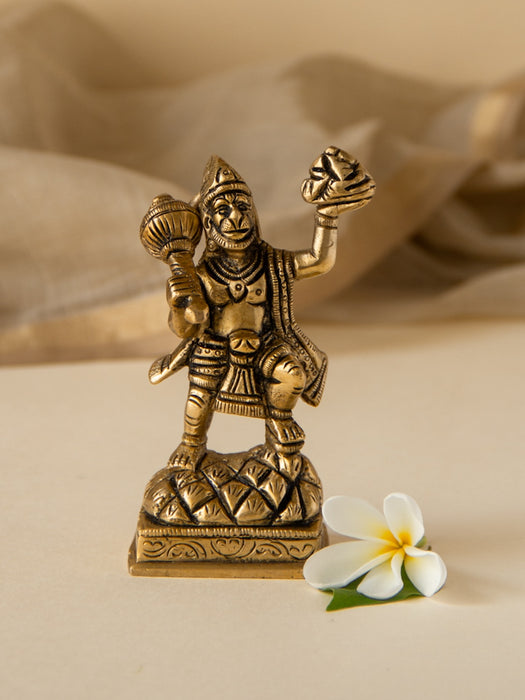Lord Hanuman Brass Idol carrying the Sanjeevani mountain (Pahad or Parvat )