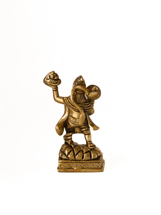 Lord Hanuman Brass Idol carrying the Sanjeevani mountain (Pahad or Parvat )