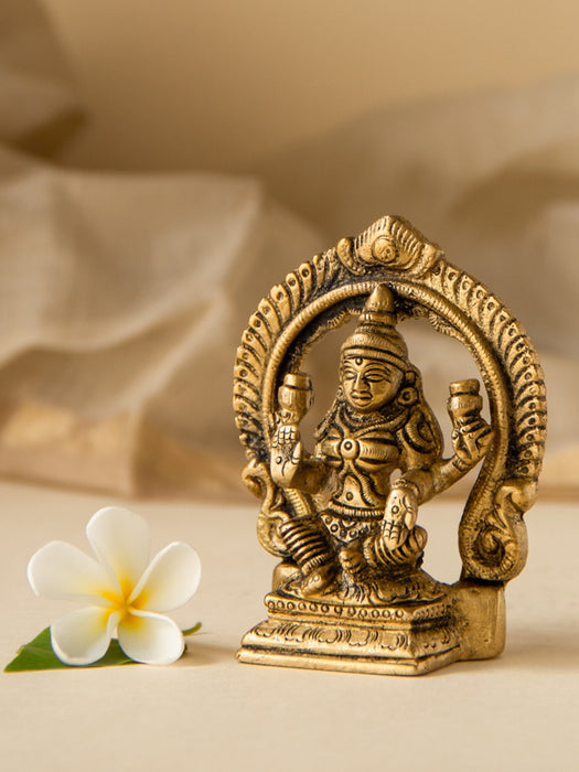 Laxmi Ganesh Brass Idols Sitting With a Ring