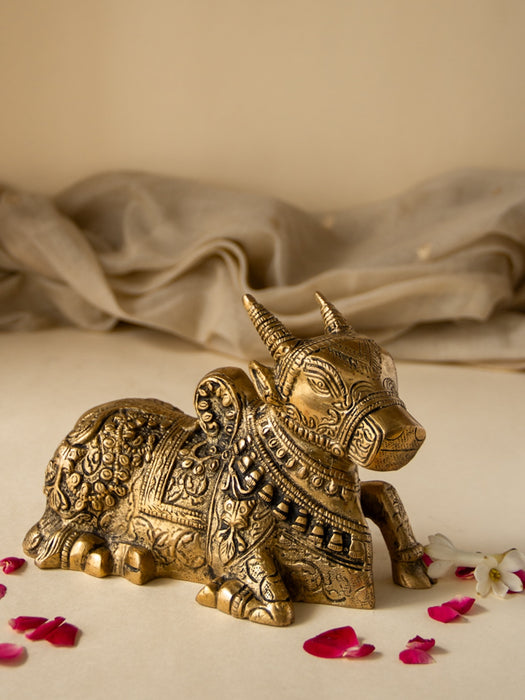Fully Carved Brass Nandi
