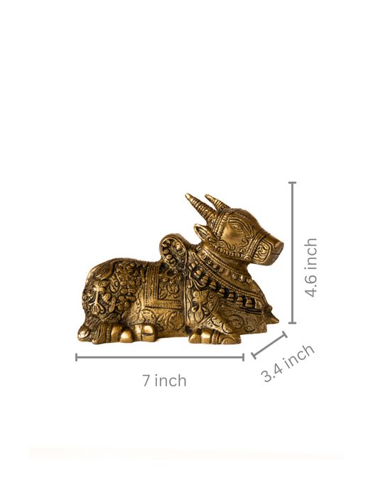 Fully Carved Brass Nandi