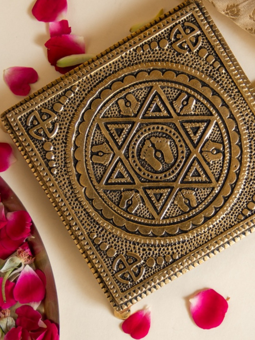 Brass Square Pooja Chowki
