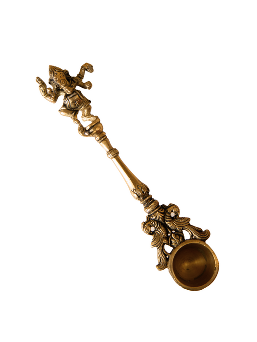 Brass Dancing Ganesha Pooja Spoon