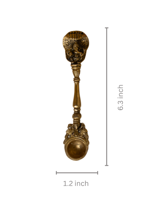 Brass Dancing Ganesha Pooja Spoon