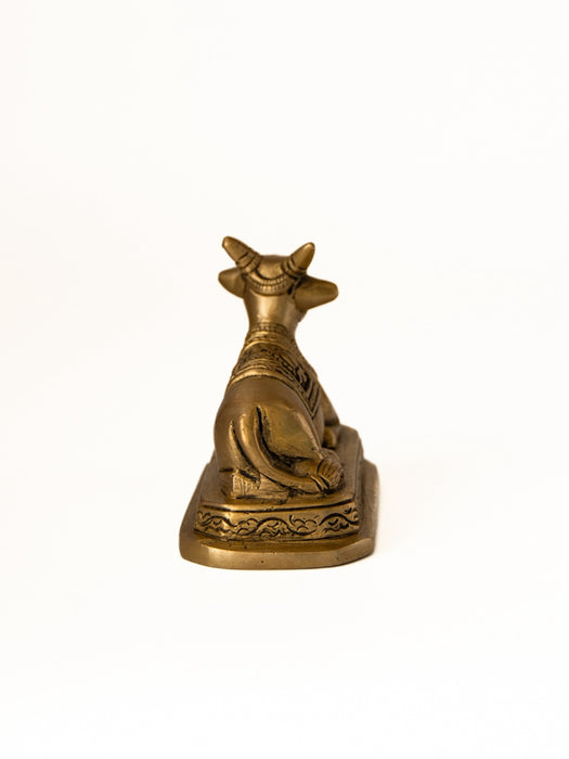 Brass Nandi Sitting On Base