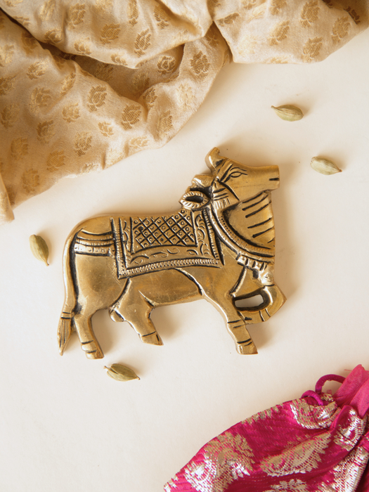 Brass Nandi Wall Hanging  Set Of  2