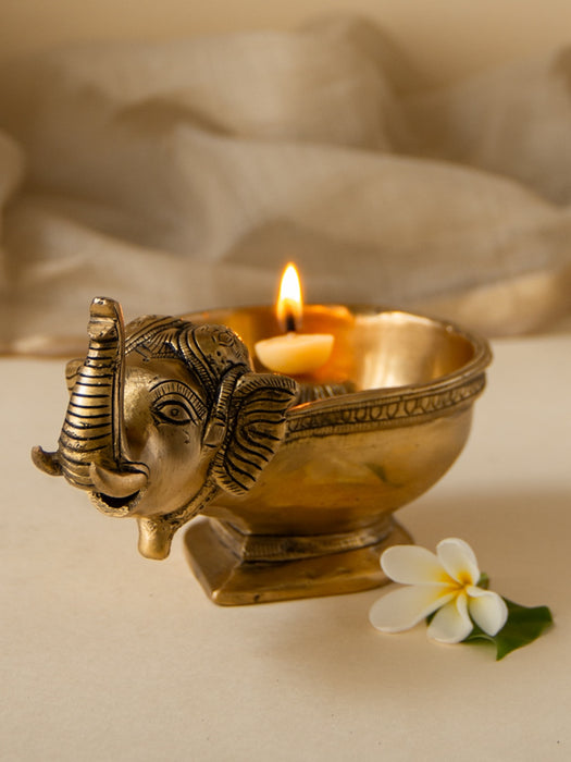 Brass Elephant Diya