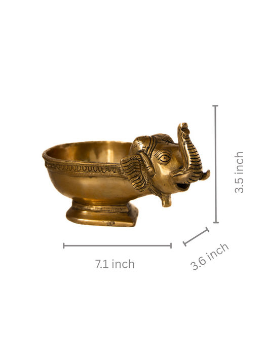 Brass Elephant Diya
