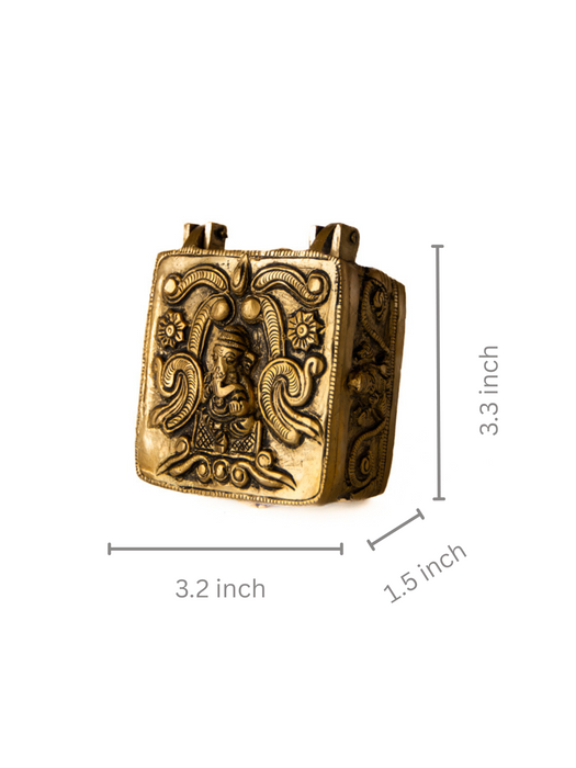 Intricately Carved Brass Jewel Box