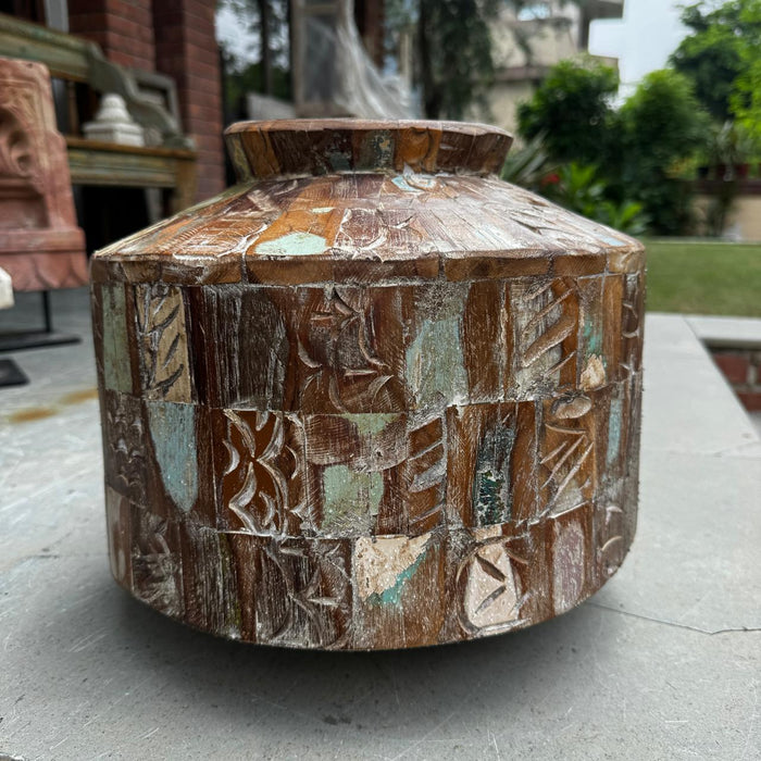 BESTSELLER Asif: Wooden Matka  planter-1