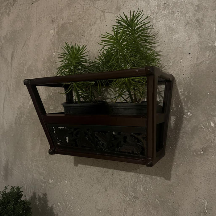 Teak Wood Wall Planter : Baxa  13