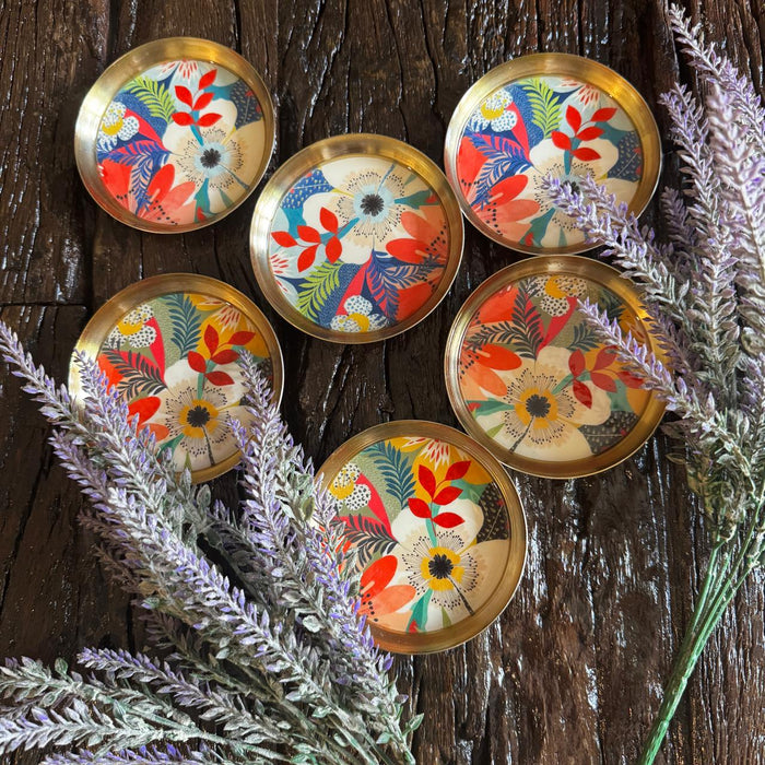 Set of 6 Metal Coasters – Stylish & Functional- 3