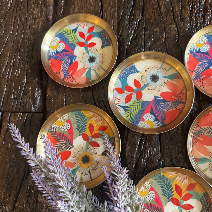 Set of 6 Metal Coasters – Stylish & Functional- 3