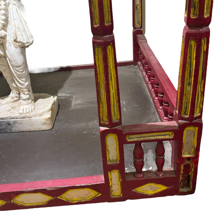 Wooden Mandir with Mirror Detailing and Inset Light  : Devalya