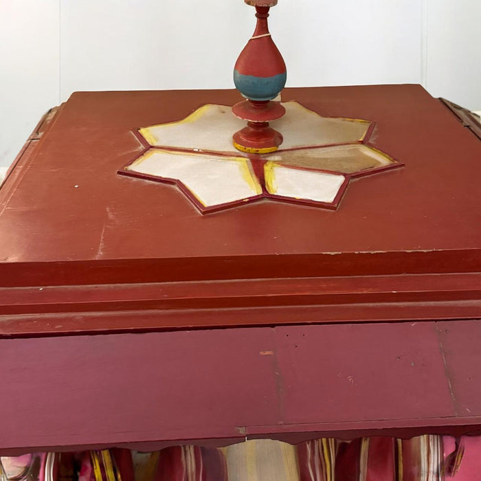 Wooden Mandir with Mirror Detailing and Inset Light  : Devalya